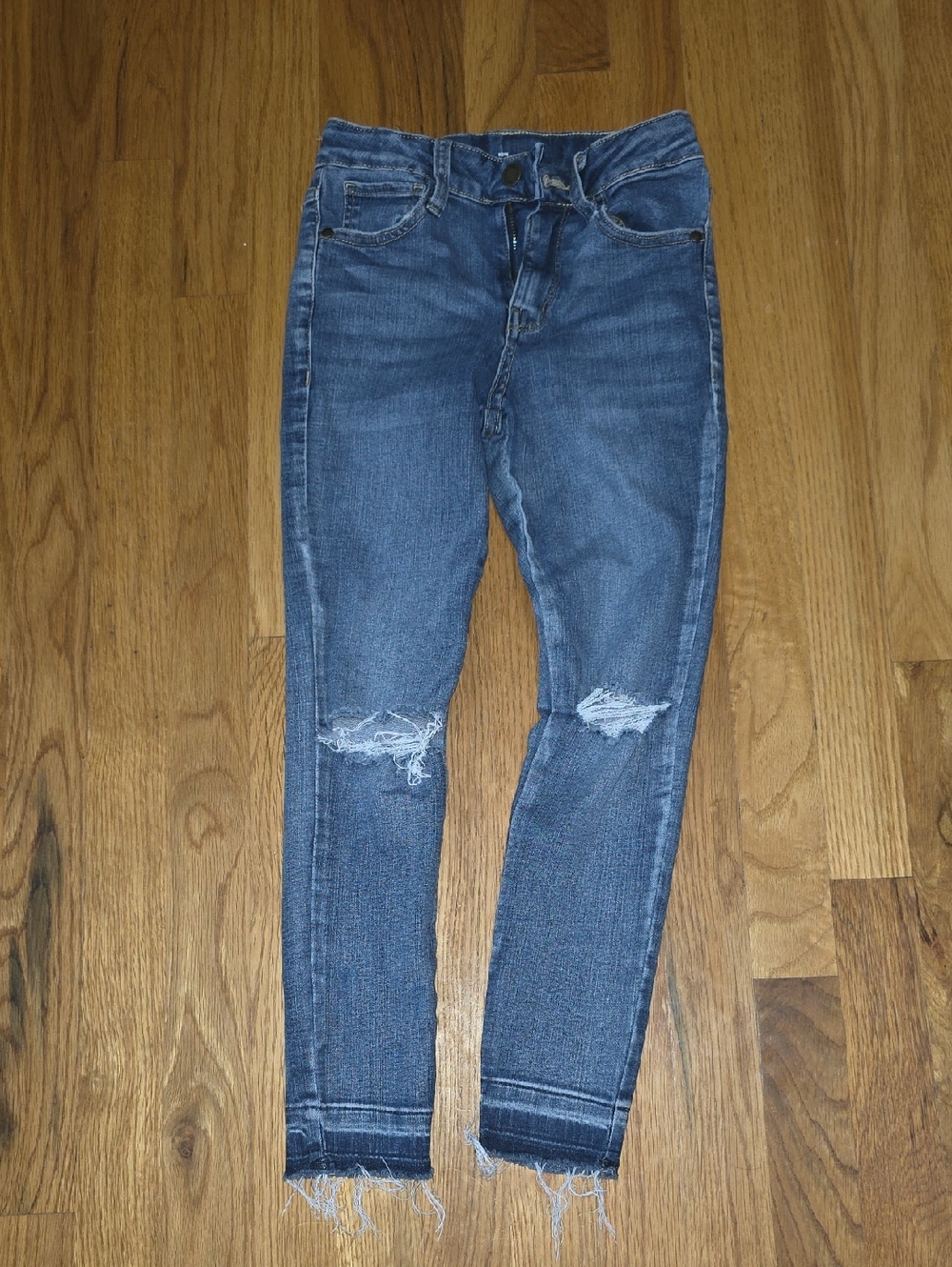 Girl’s Distressed Blue Skinny Jeans